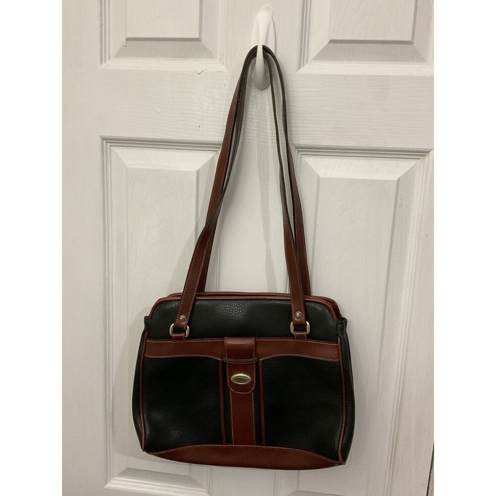 Vintage Carry land Black And Brown Leather Shoulder Bag